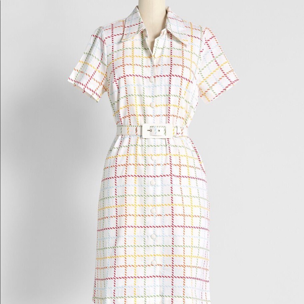 ModCloth label Intersection of Extraordinary Shirt Dress in Rainbow